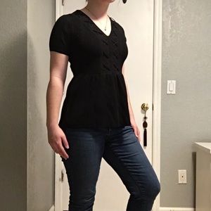 Black lace design sweater